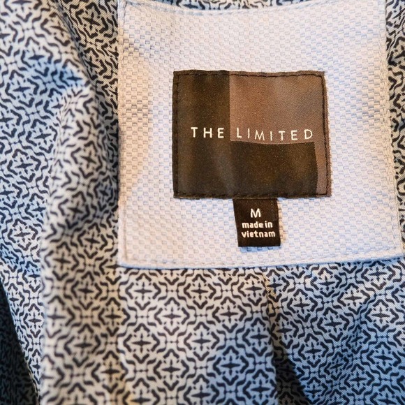 The Limited Womens Blazer Jacket Medium Blue Pattern Lined Career Girlboss - Picture 5 of 14